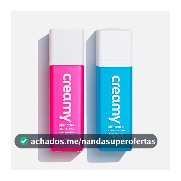Duo Para Poros - Esfoliante Químico Ácido Glicólico + Gel Clareador Antiacne - Ácido Mandélico - Creamy Skincare