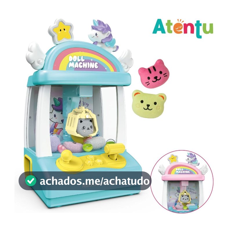 Máquina de Pegar Bichinho Mini Infantil Garra Diversão Brinde Música