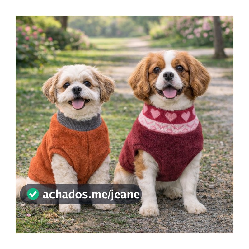 KIT 2 ROUPAS Inverno Cães e gatos PP ao XG–Tecido Soft  ou Tricot Confortável Várias Cores Tamanhos