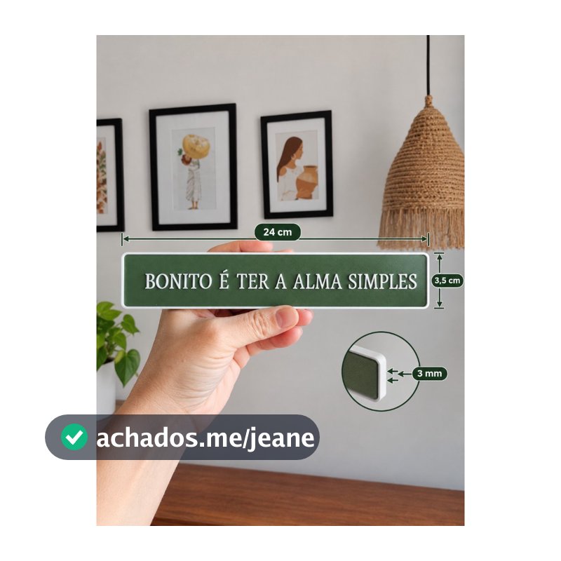 Placa Decorativa Letreiro Divertido Impresso 3d Frase Bonito é Ter a Alma Simples Decoração de Parede Quadro