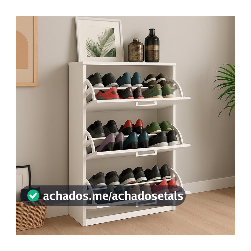 Sapateira Prateleira 2 ou 3 Andares Organizadora Madeira Multiuso Cabe Até 20 Sapatos Móveis Bonatto