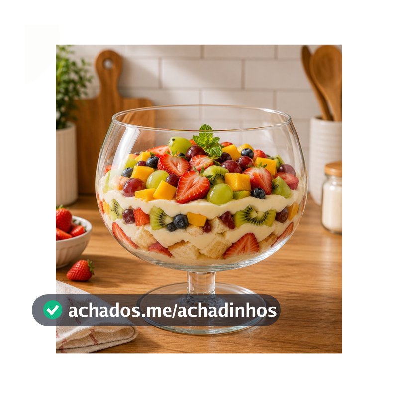 Taça vidro grande decoração festas sobremesa doce 2 litros