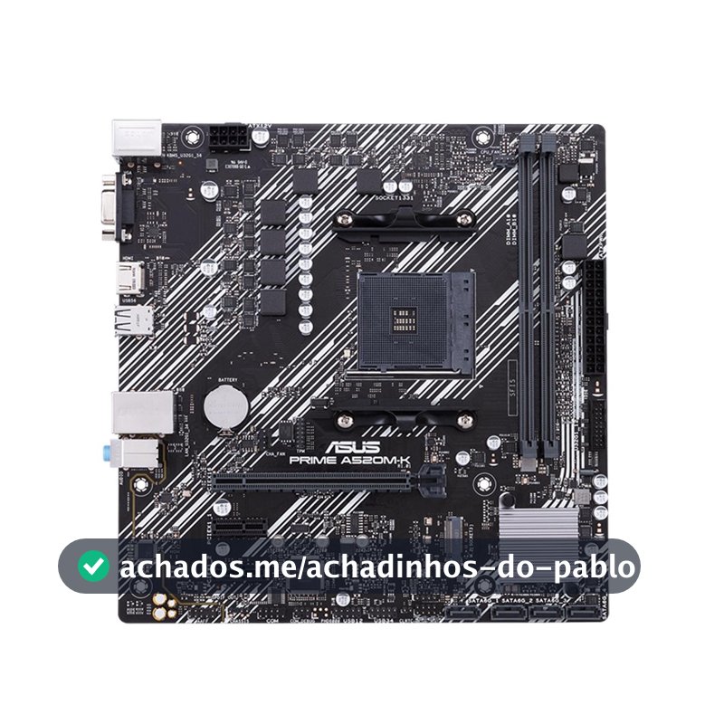 Placa Mãe Asus para AMD AM4 Prime A520M-K 2xDDR4 mATX - 90MB