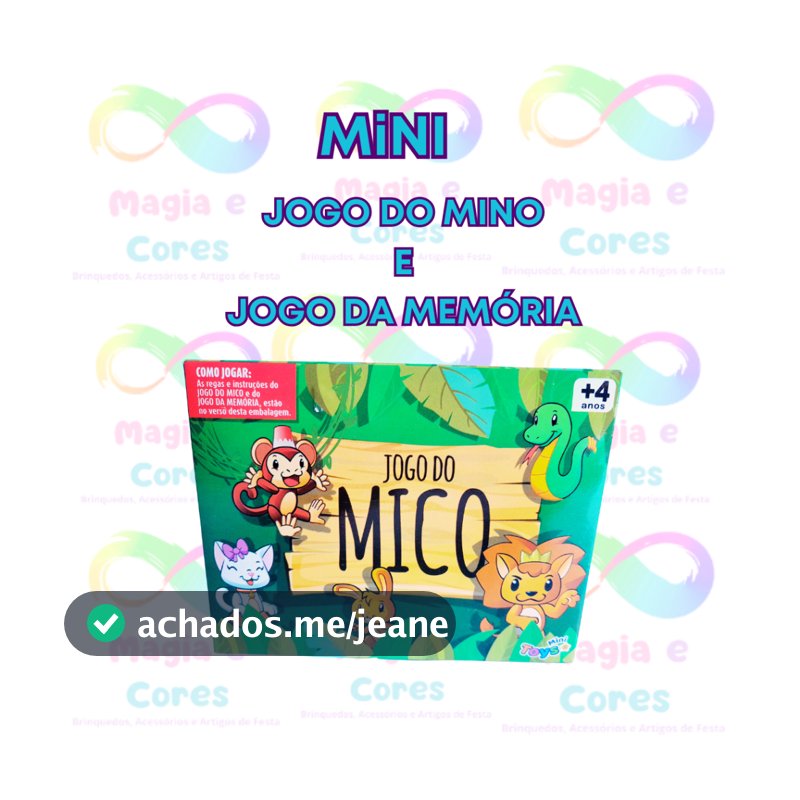 Brinquedo Educativo. Mini Jogo do Mico e Mini Jogo da Memória. 2 em 1