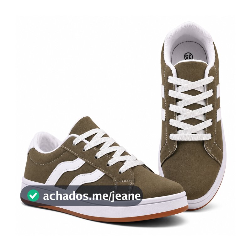 Tênis Feminino Casual em Camurça Leve e Confortavel