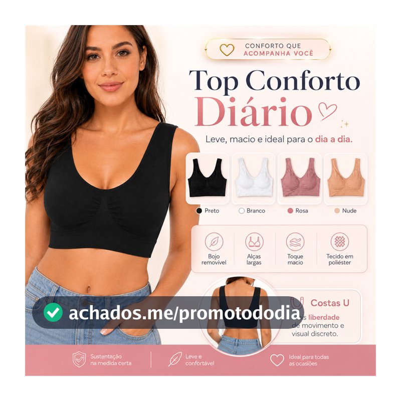 1 PECA Sutiã Top tipo regata com bojo CORES E/OU ESTAMPA SORTIDAS/ALEATÓRIA BELLUS