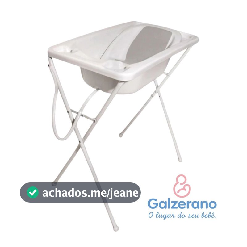 Banheira Galzerano Acqua Trio com Suporte Dobrável e Redutor – Até 20kg | Prática e Segura