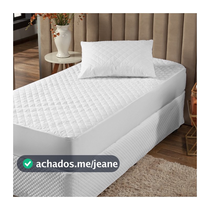 Protetor de Colchão Impermeável Solteiro Box Matelado Capa (0,88m x 1,88m x 0,35m)