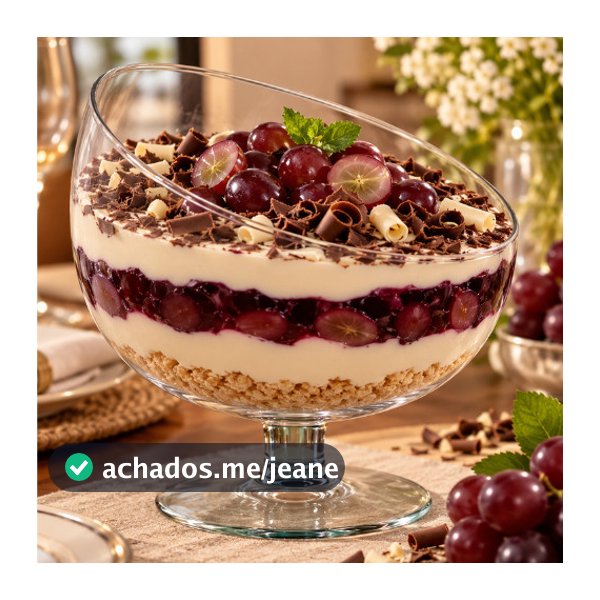 Taça Boca Torta de Vidro 600ml 15x13cm para Sobremesas e Decoração