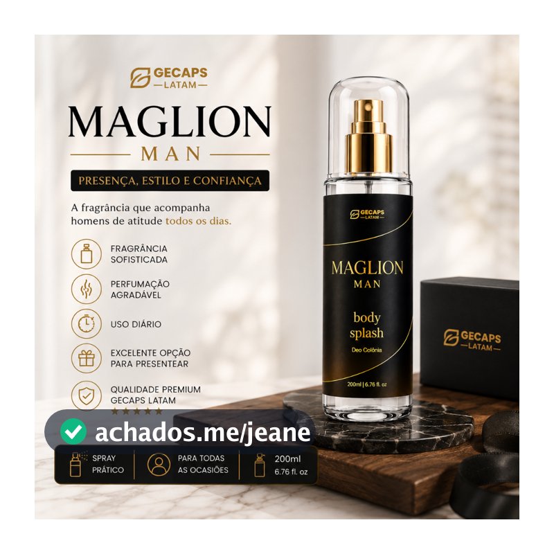Body Splash Masculino Gecaps Latam | Maglion Man 200ml Premium
