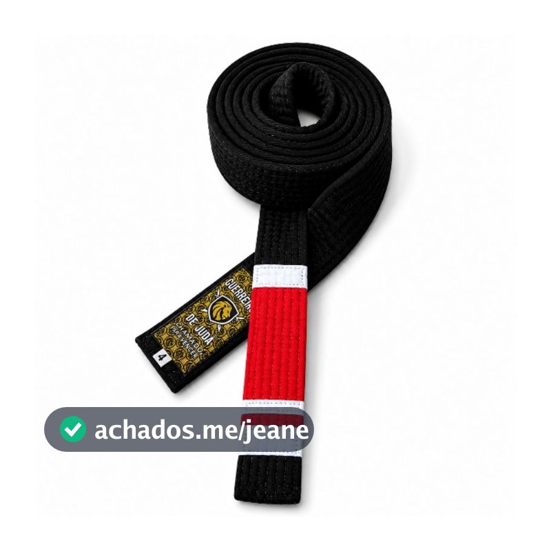Faixa preta de jiu-jitsu com 01 Grau e aparador