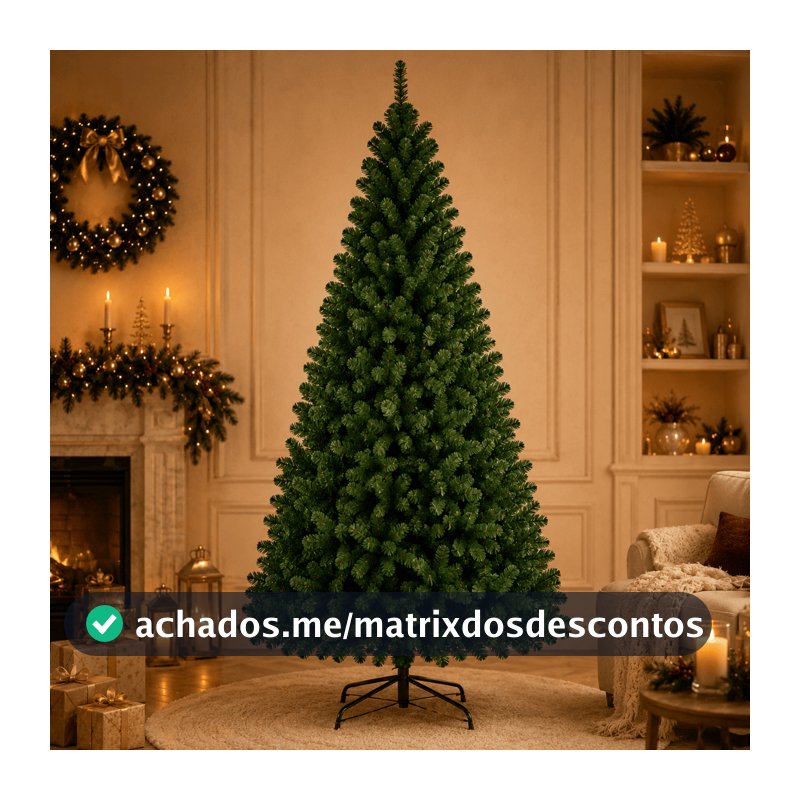 Árvore De Natal Pinheiro 210cm 600 Galhos Cheia Premium Verde