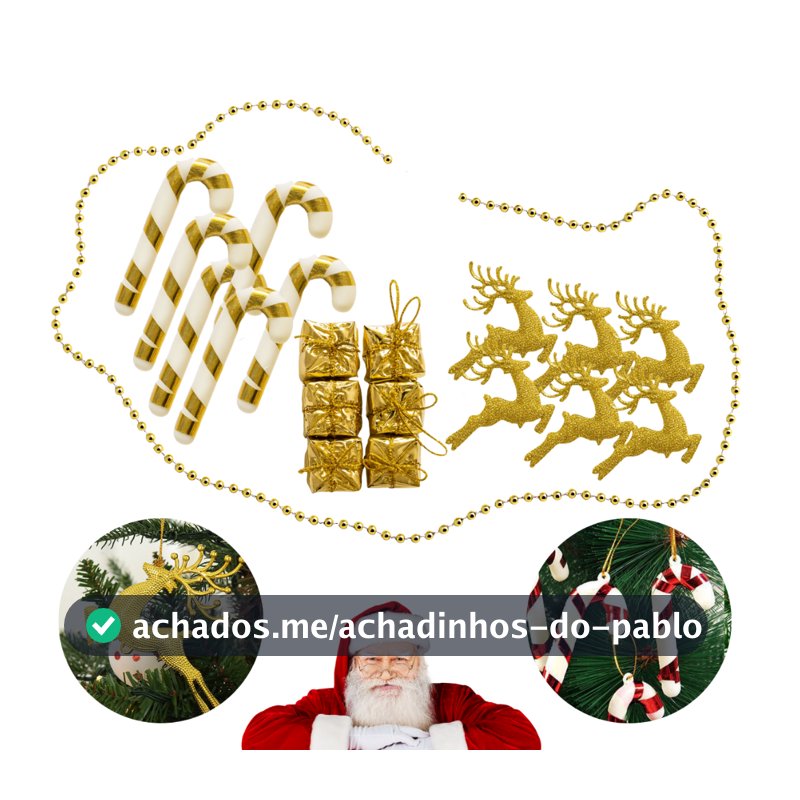 Kit Pendente de Natal 19 Peças - Enfeite Natalino - Árvore de Natal