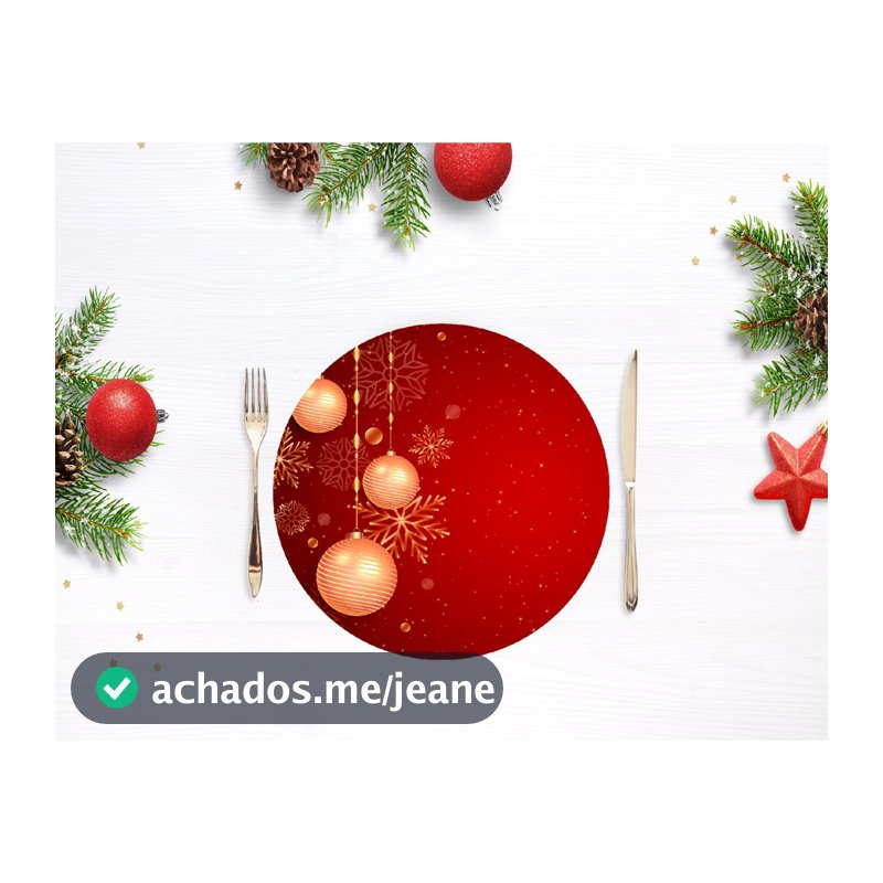 Jogo 6 Capas Sousplat Suplat Natal Tema Natalino 35cm X 35cm Lançamento Estampas Exclusivas