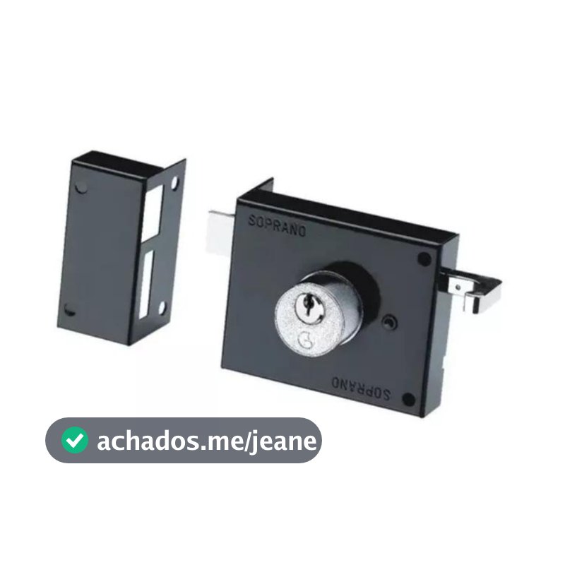 Fechadura De Portao Sobrepor Soprano 231 Inox Preto Fosco