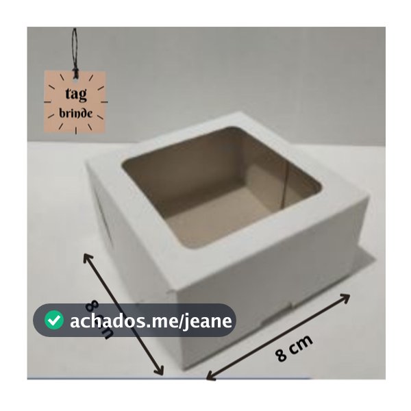 Caixa Visor 40 unid 8x8x4 Lembrancinhas, Doces, Sabonetes Branca- Embalagem com 40 unidades