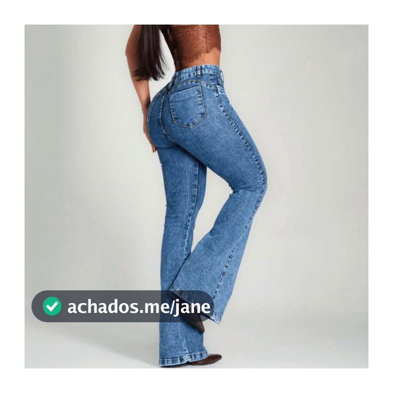 Calça Flare Jeans Marmorizada Premium Cintura Alta Com Bastante Elastano