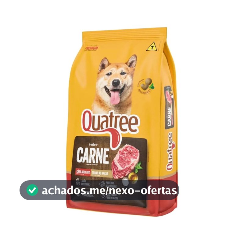 Ração Quatree Adulto Cão Todas as Raças Sabor Carne 15 kg
