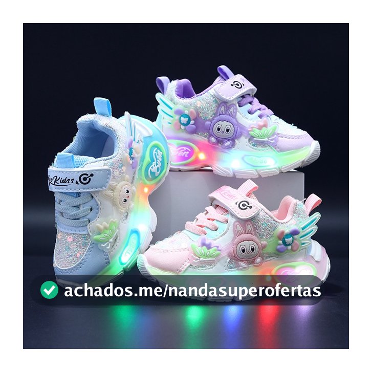 2026 Novo Estilo tênis infantis meninas estudantes casuais sapatos de placa alta sapatos de bebê LED sapatos
