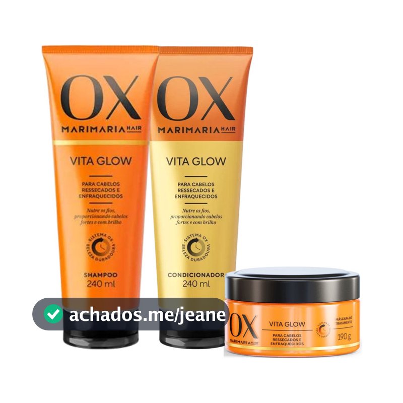 Kit Tratamento Capilar OX Mari Maria Vita Glow - Nutrição e Brilho (3 Itens)
