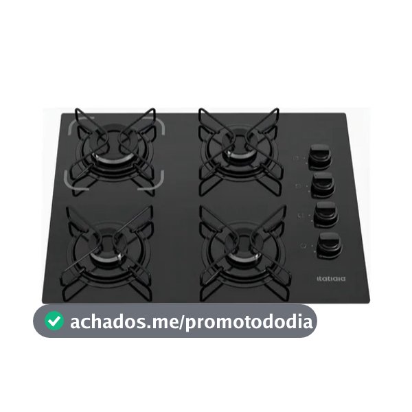 Cooktop Itatiaia Essencial 4 Bocas Preto – Bivolt 127V/220V com Acendimento Automático