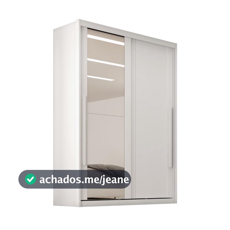Guarda Roupas Casal 2 Portas de Correr com Espelho 100% MDF 3 Gavetas Ravena