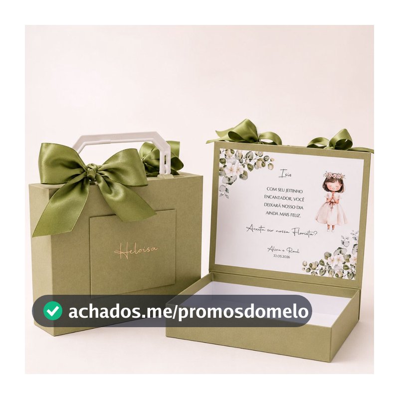 Maleta Caixa Cartonada Personalizada Batizado Daminha Pajem Presentear Lembrancinha