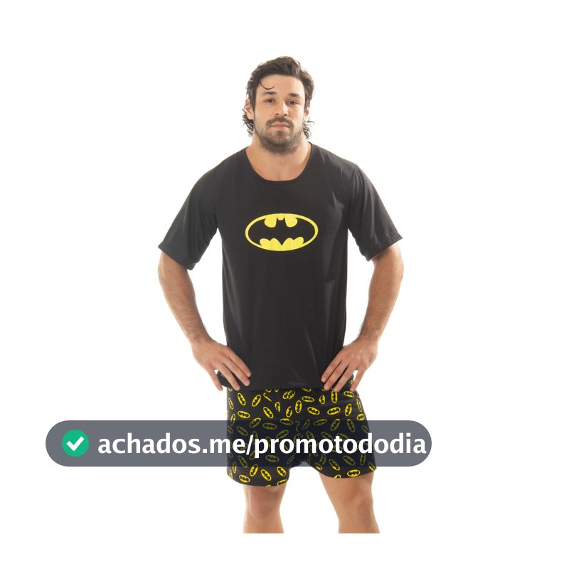 Pijama Adulto Masculino Meia Manga / Super Heróis / Roupa de Dormir / Pijama Masculino