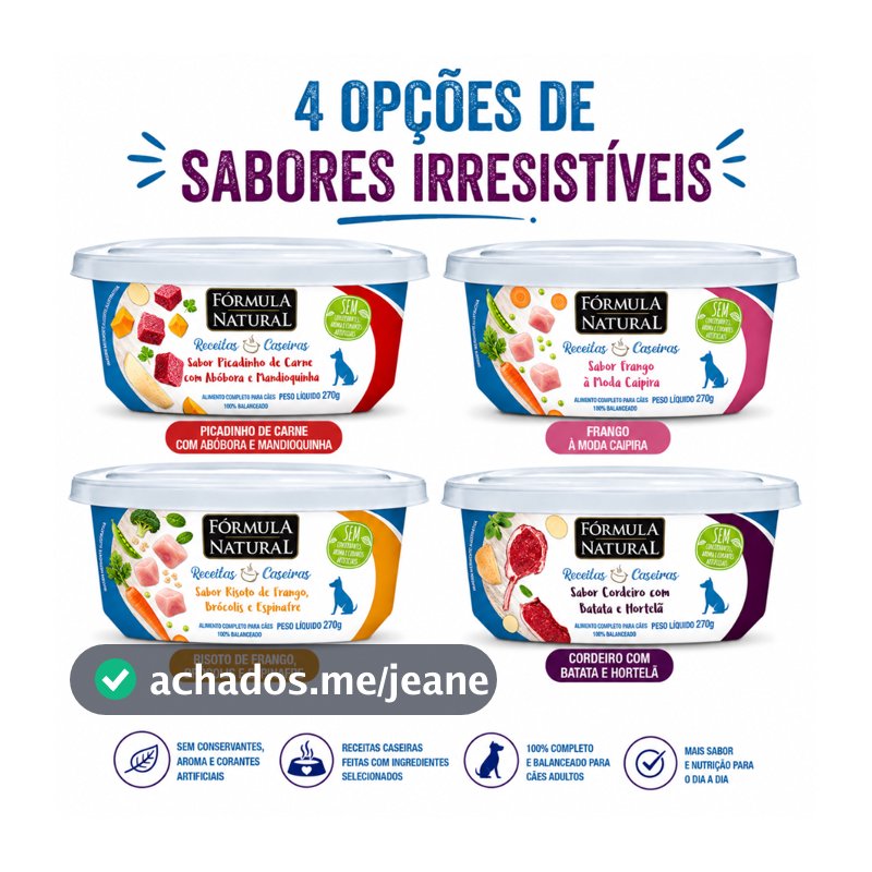 Fórmula Natural Receitas Caseiras 270g Alimento Completo