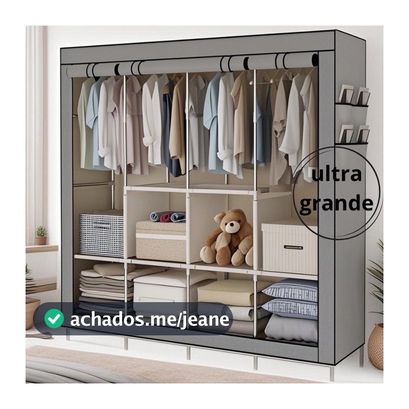 Guarda Roupa Portátil Desmontável Organizador Prático Solteiro e Casal