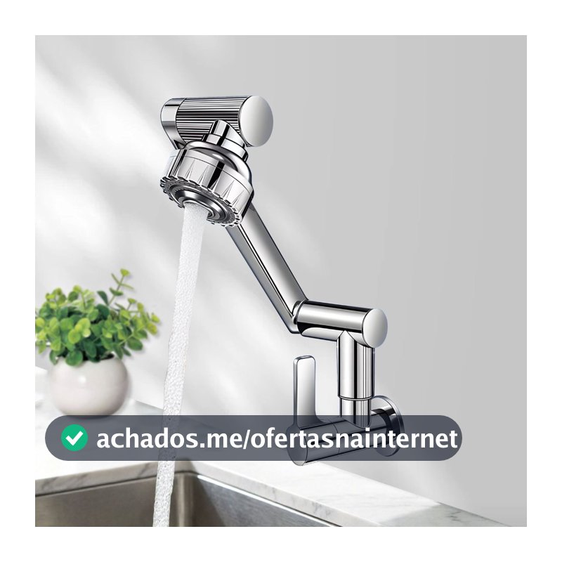 Torneira com Braço Mecânico 360° para Cozinha e Banheiro