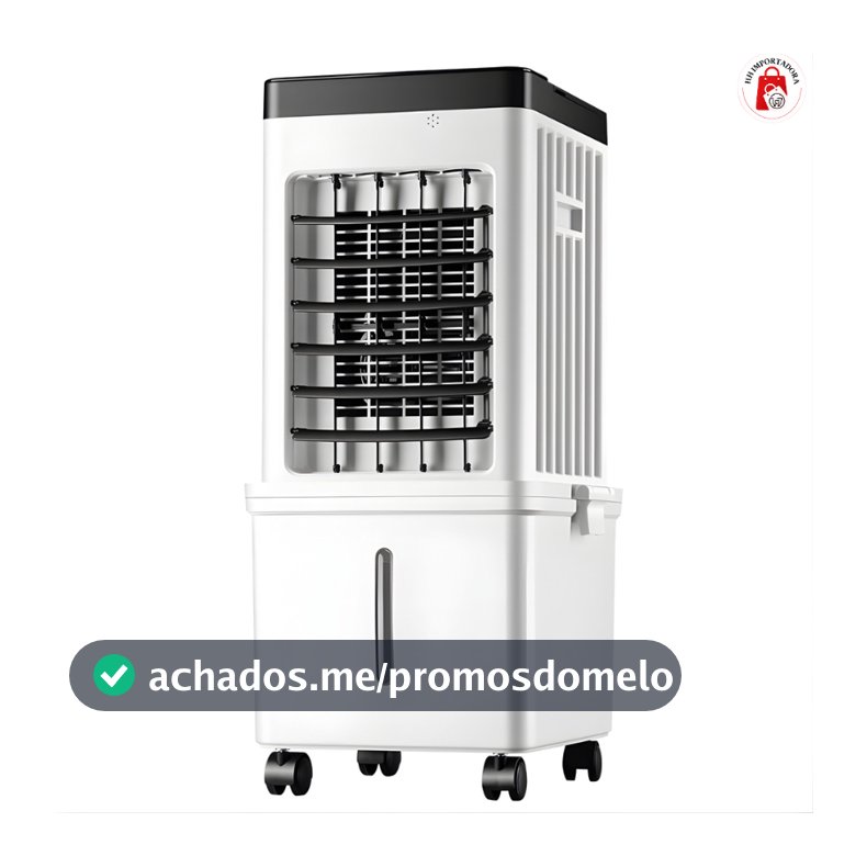 Mini Ar Condicionado Climatizador Torre Portátil com Umidificador e Resfriador de Ar, 3 Velocidades e Tanque de Água 9L