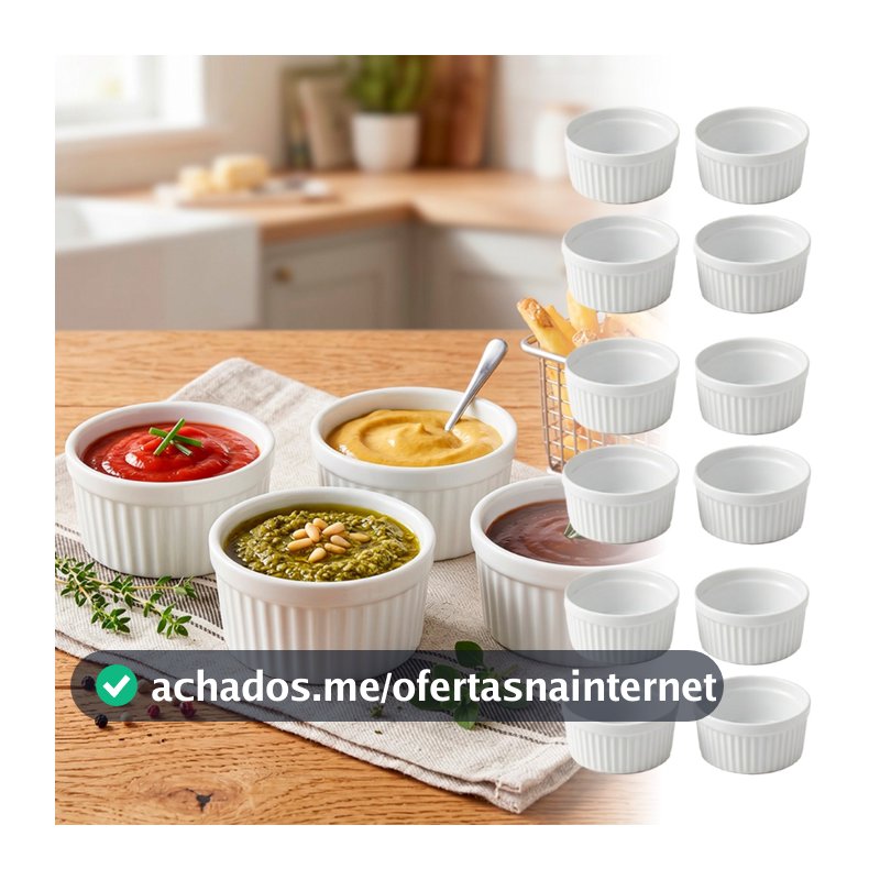 Kit 5 a 40 Ramekin 100ml Cumbuca Molheira Para Molhos Petiscos Churrasco Festa Buffet