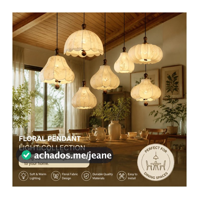 Lustres De Tecido Estilo Medieval , Luminária Pendente Estética Vintage Para Sala De Jantar , Quarto , Estar E Chá , Lâm