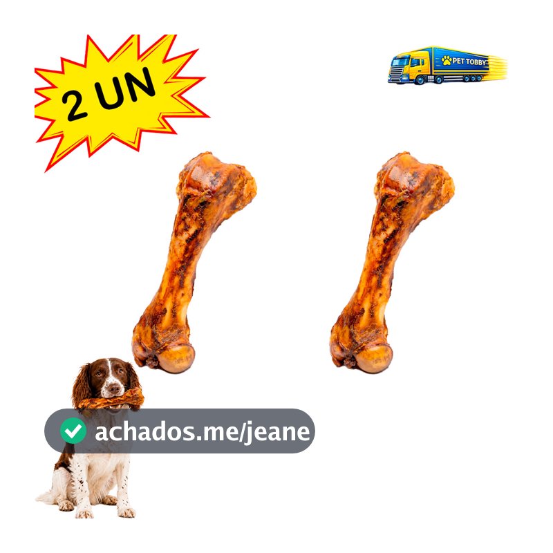 Kit Mordedor Natural Para Cães Osso Fêmur Bovino Petisco Cachorro 2un