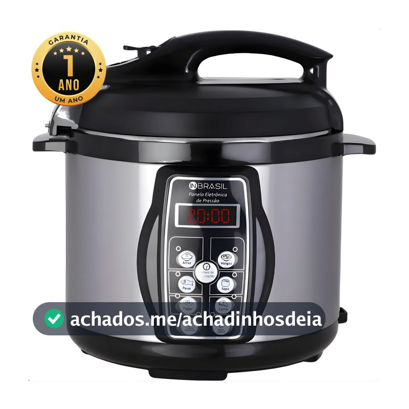 Panela De Pressão Elétrica multifuncional Inox - 4 Litros - In Brasil