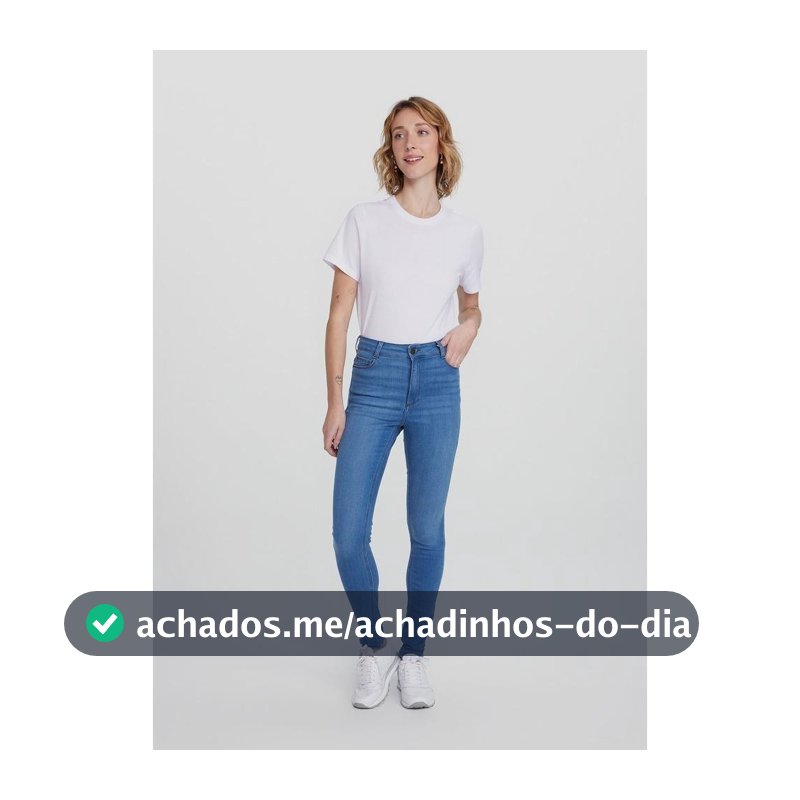 Calça Jeans Básica Feminina Skinny Cintura Alta Hering