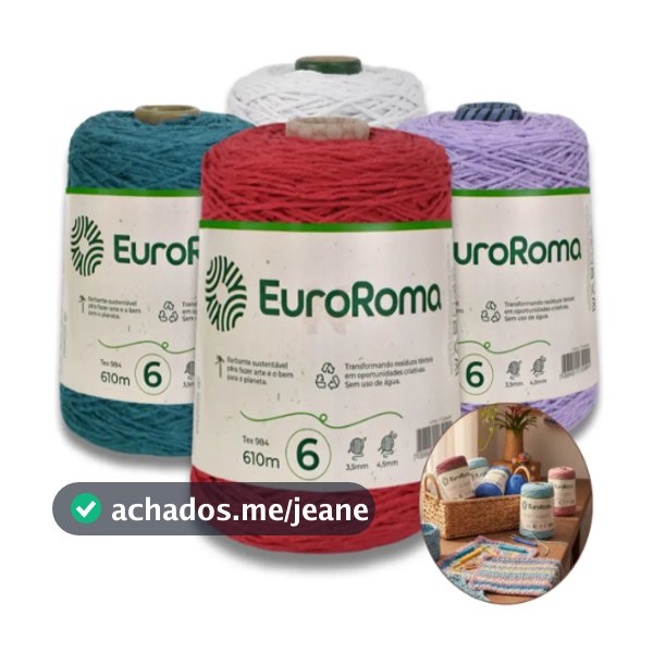 BARBANTE EUROROMA 600G  FIO 6 TODAS AS CORES – TEX 984 – 610M.