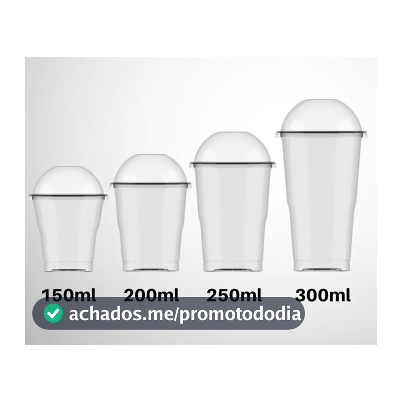 COPO CRYSTAL BELLO COM TAMPA BOLHA 150ML/200ML/250ML/300ML/440ml/550ml