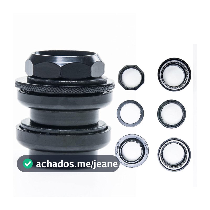 Movimento Caixa De Direção Yamada Standard Rosca C/ Colar Esfera Arruela de Trava Preto Bike