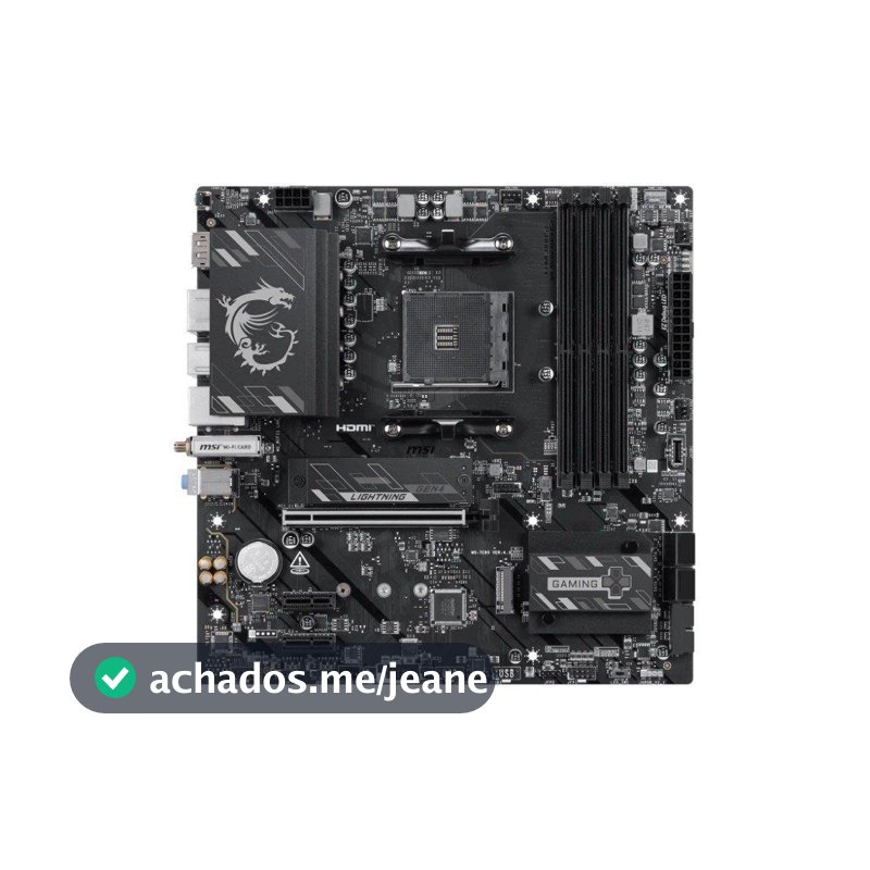 Placa-Mãe MSI B550M Gaming Plus WiFi6E, AMD AM4, DDR4, Wi-Fi 6E, Bluetooth 5.2, Preto e Prata - B550M GAMING PLUS WIFI6E