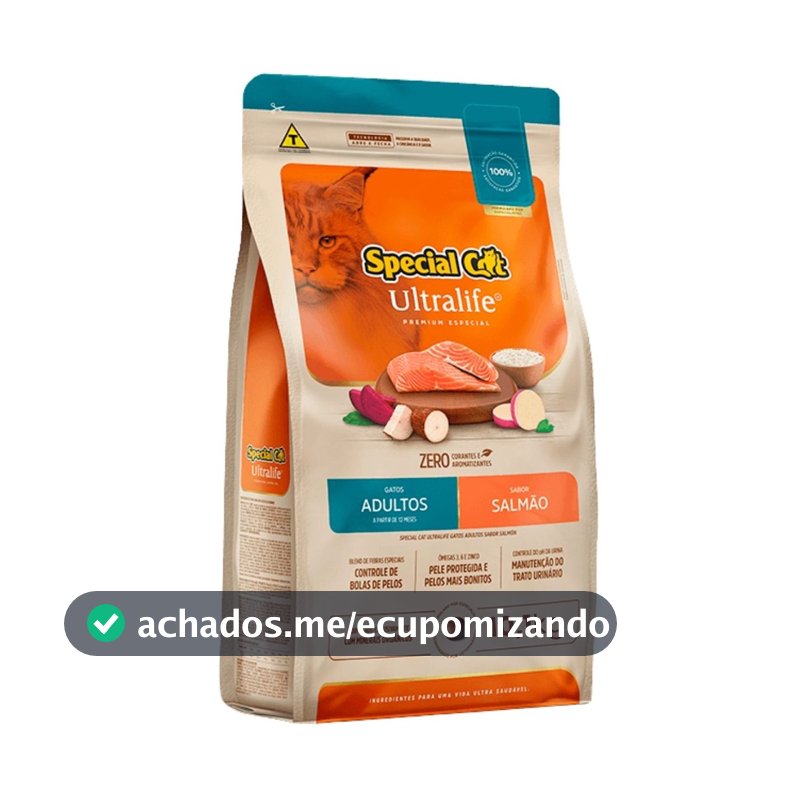 Ração Special Cat Ultralife Adultos Salmão - 10,1Kg