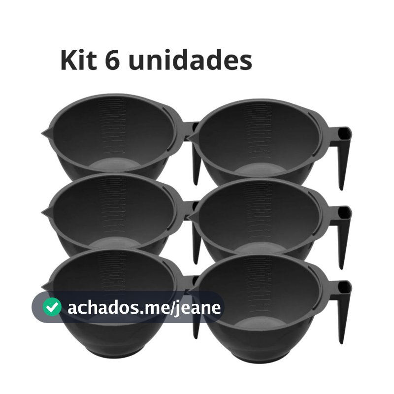 Tigela Preta Graduada com Suporte Para Pincel 450ml - 6 Unidades