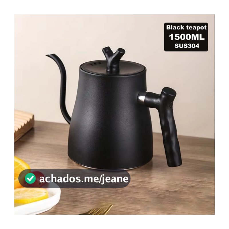Chaleira Bico Fino Inox Escovado Café e Chá 1,5 Litros Bonita e Elegante Bico de Ganso
