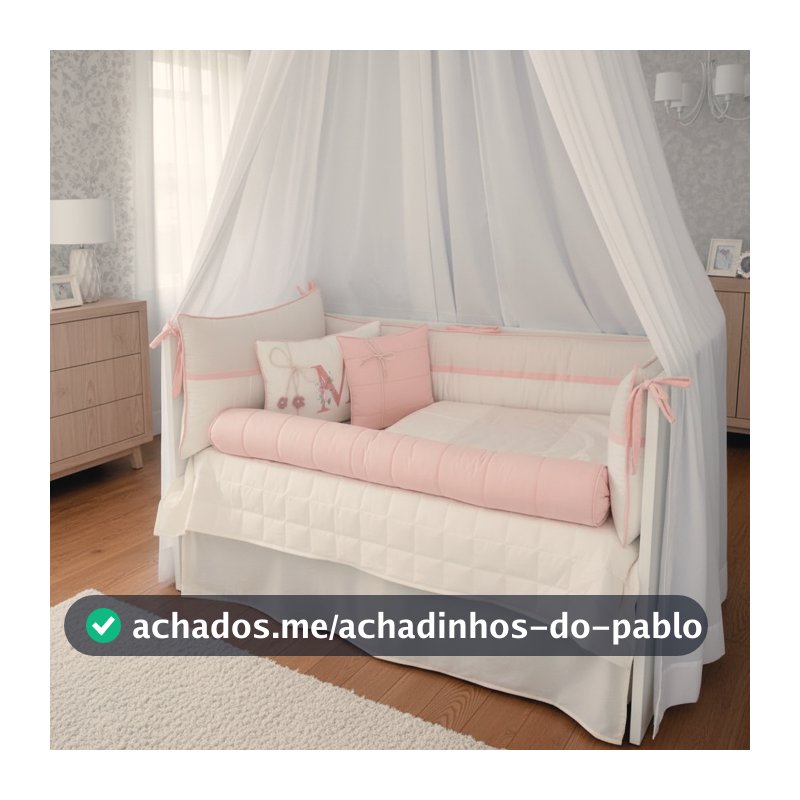 Kit Berço Americano Menina Bita Rose Blush 11 Peças Algodão