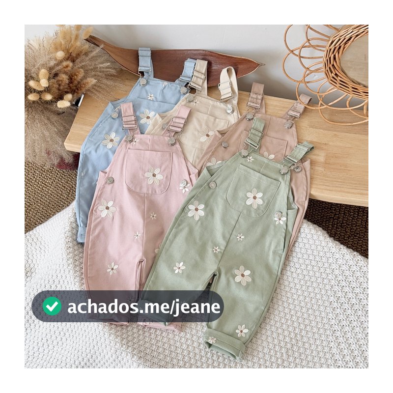 Novas Roupas De Bebê Azul Claro Requintado Flor Bordado Bonito Macacão Meninas Verão Casual Crianças
