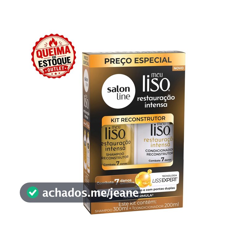 Kit Shampoo 300ml + Condicionador 200ml  Meu Liso Restauração Intensa