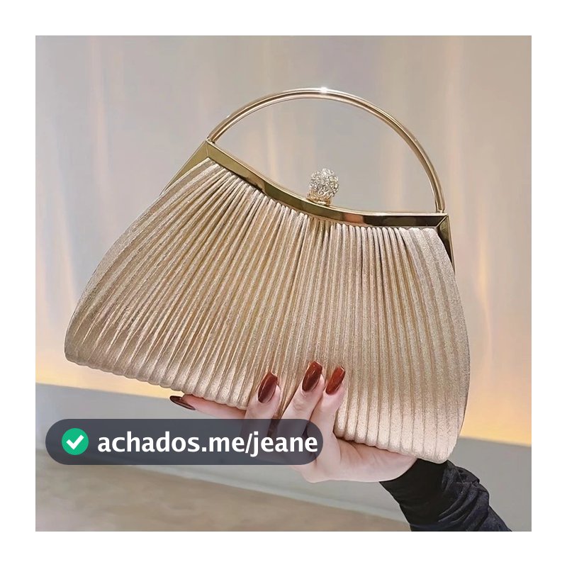 Bolsa Feminina De Festa Franzida com Alça Transversal para Casamento Formatura e Jantar Noturno