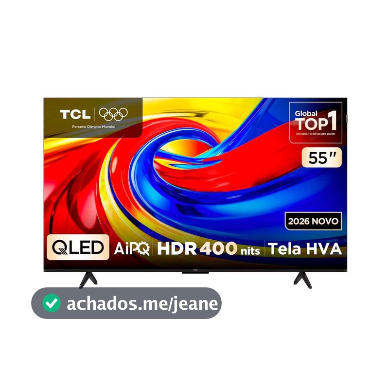 Smart TV 55 4K QLED 55P7L Google TV até 120Hz Dolby Vision Atmos TCL