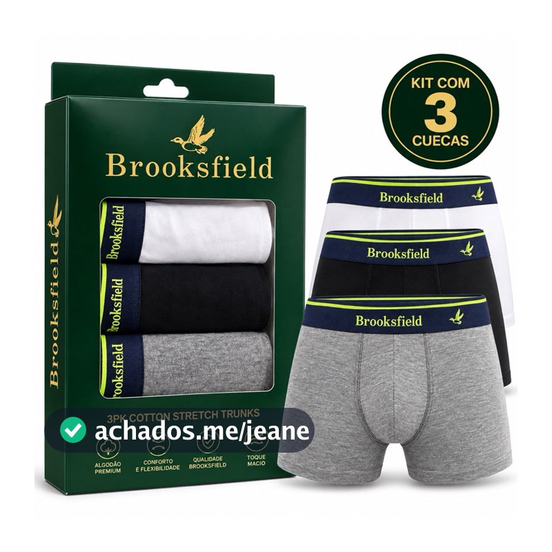 Kit 3 Cuecas Boxer Masculinas em Algodão com Elástico Premium – Conforto e Estilo